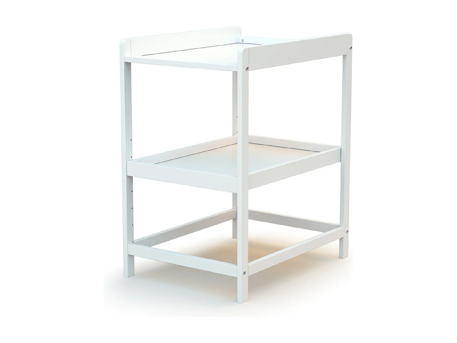 Mesa muda-fraldas com 1 prateleira CONFORT de madeira Branco
