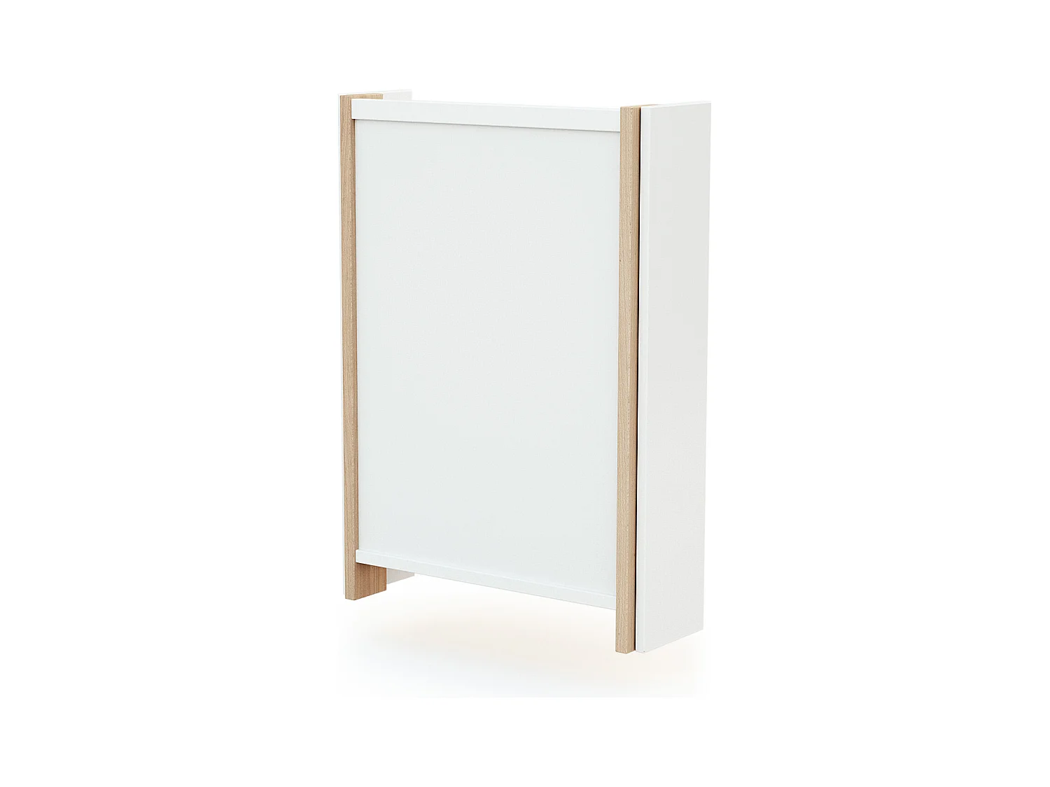 Table à langer murale rabattable en bois avec matelas ESSENTIEL Blanc et Hêtre Verni