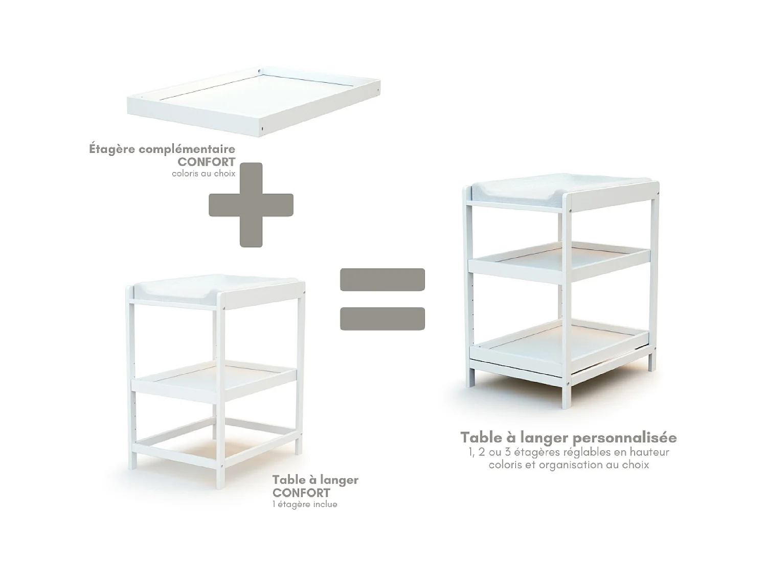 Regal für Wickeltisch CONFORT Holz Weiß