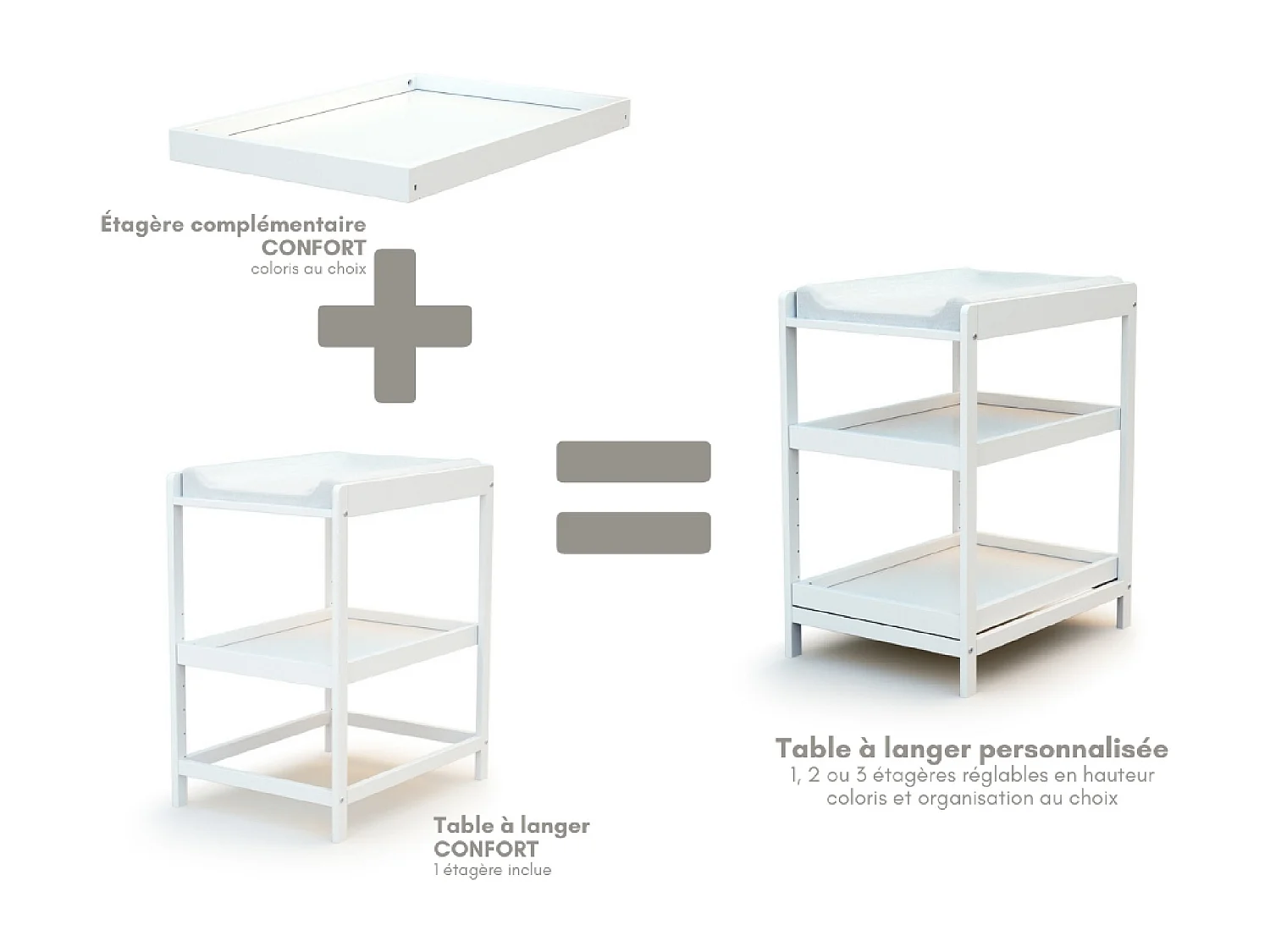 Regal für Wickeltisch CONFORT Holz Weiß