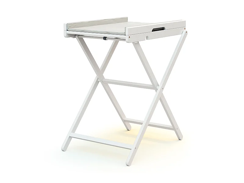 Mesa muda-fraldas dobrável ESSENTIEL de madeira Branco