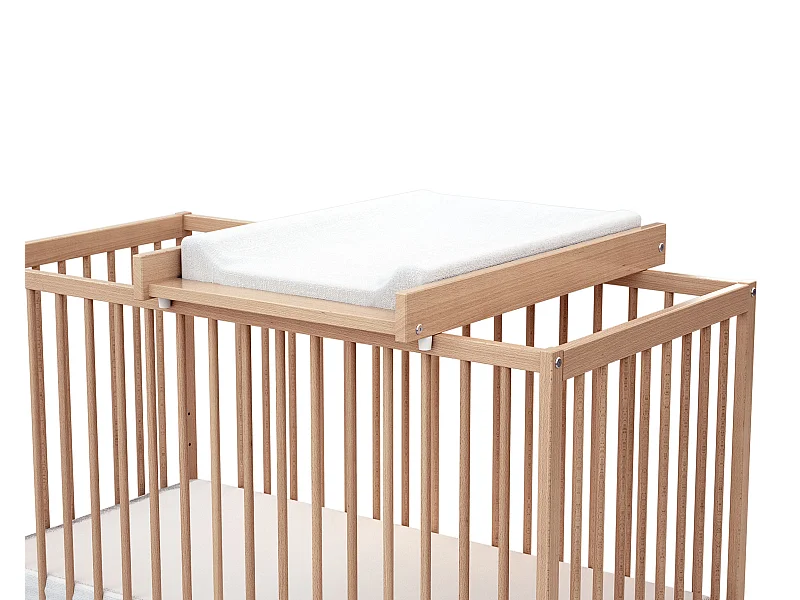 Cambiador para cuna bebé ESSENTIEL madera - Haya Barnizada - 52 x 75 x 7 cm
