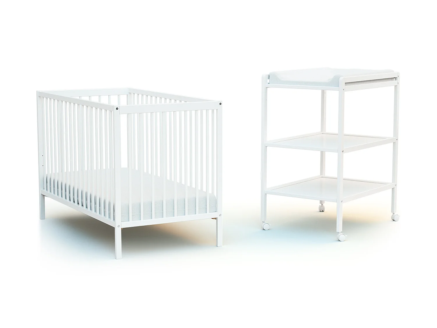 Table à langer 2 étagères en bois ESSENTIEL Blanc