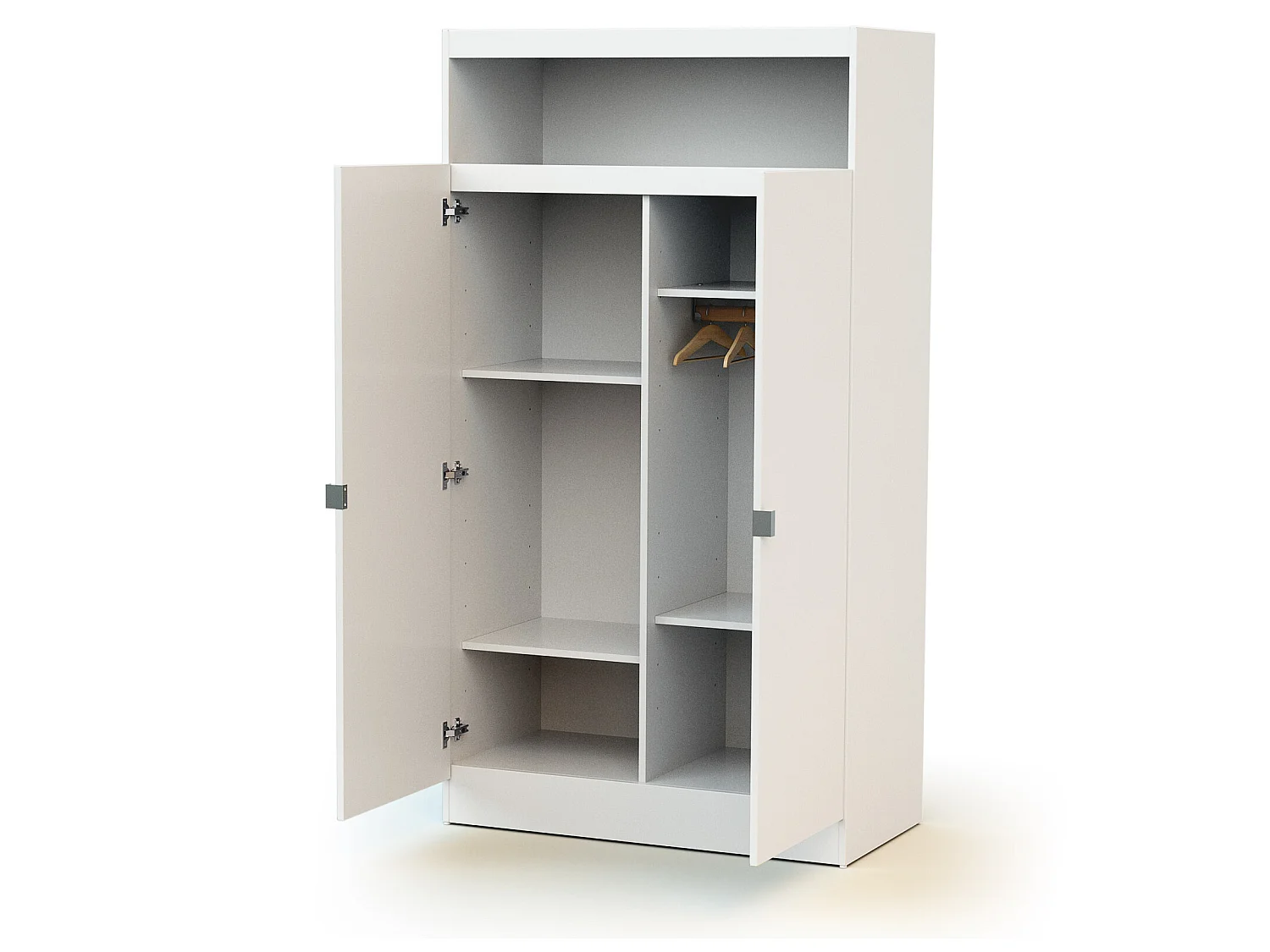 Kinderschrank 2 Türen CARNAVAL Holz Weiß 96 x 50 x 176 cm