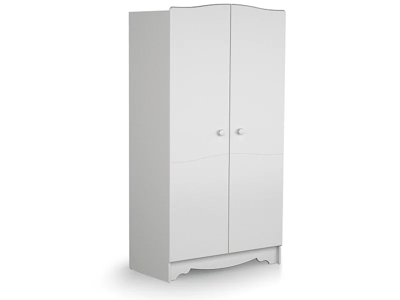Armoire enfant 2 portes en bois MARELLE Blanc 96 x 51 x 176 cm