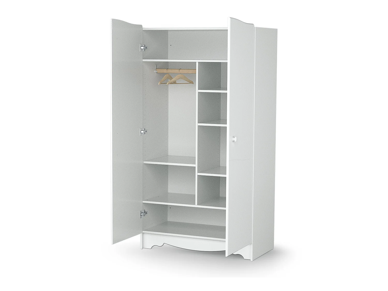 Armoire enfant 2 portes en bois MARELLE Blanc 96 x 51 x 176 cm
