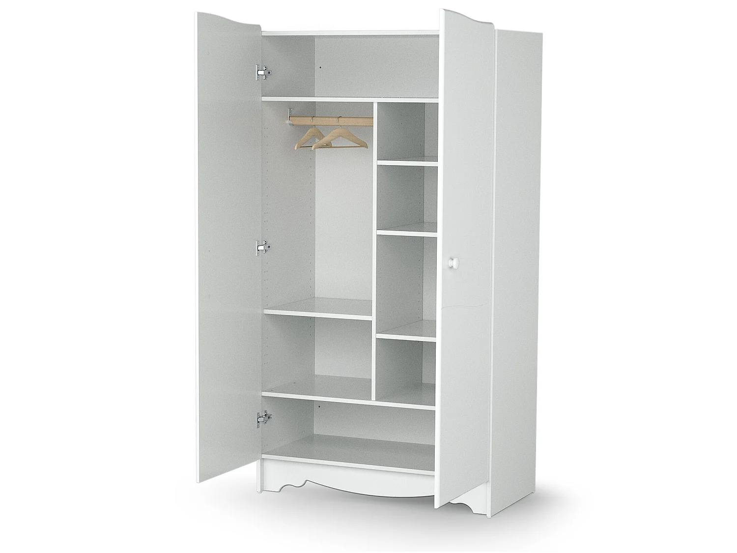 Armoire enfant 2 portes en bois MARELLE Blanc 96 x 51 x 176 cm