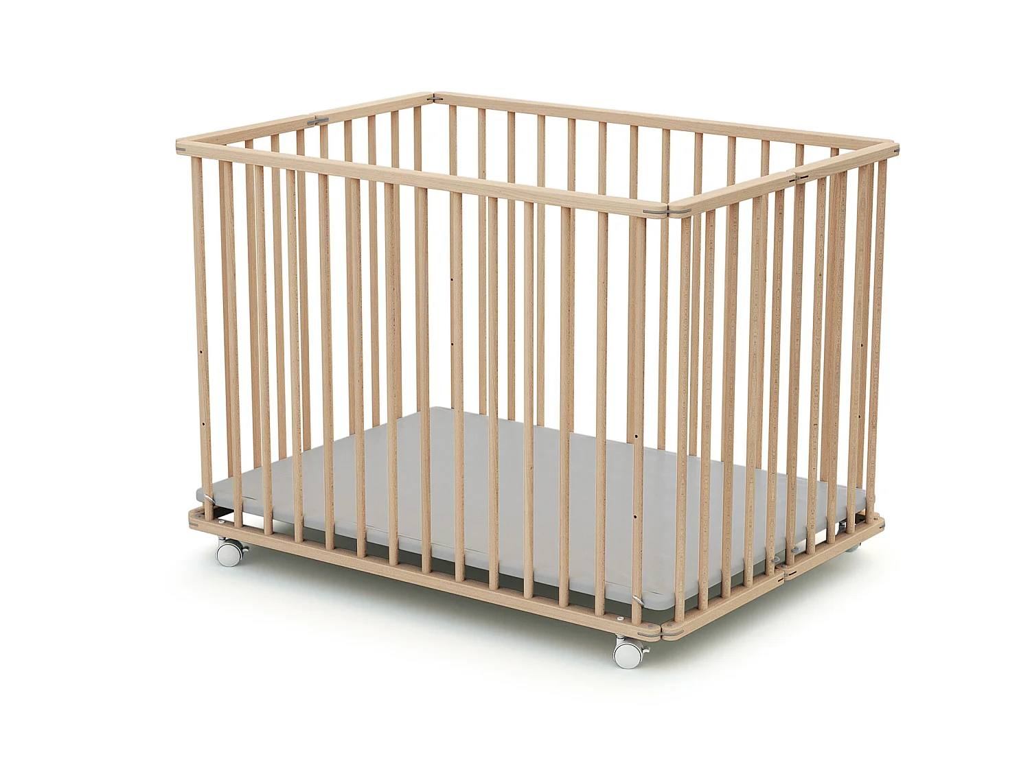 Parc bébé pliant en bois Hêtre Brut 70 x 100 cm