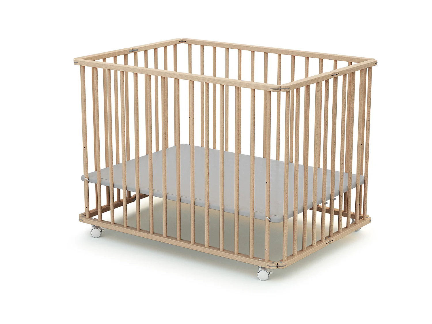 Parc bébé pliant en bois Hêtre Brut 70 x 100 cm