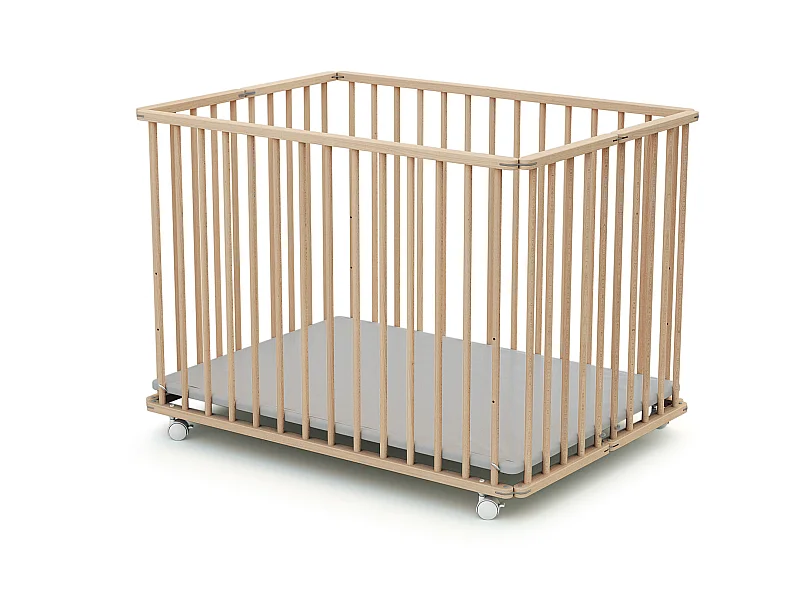 Parc bébé pliant en bois Hêtre Brut 70 x 100 cm