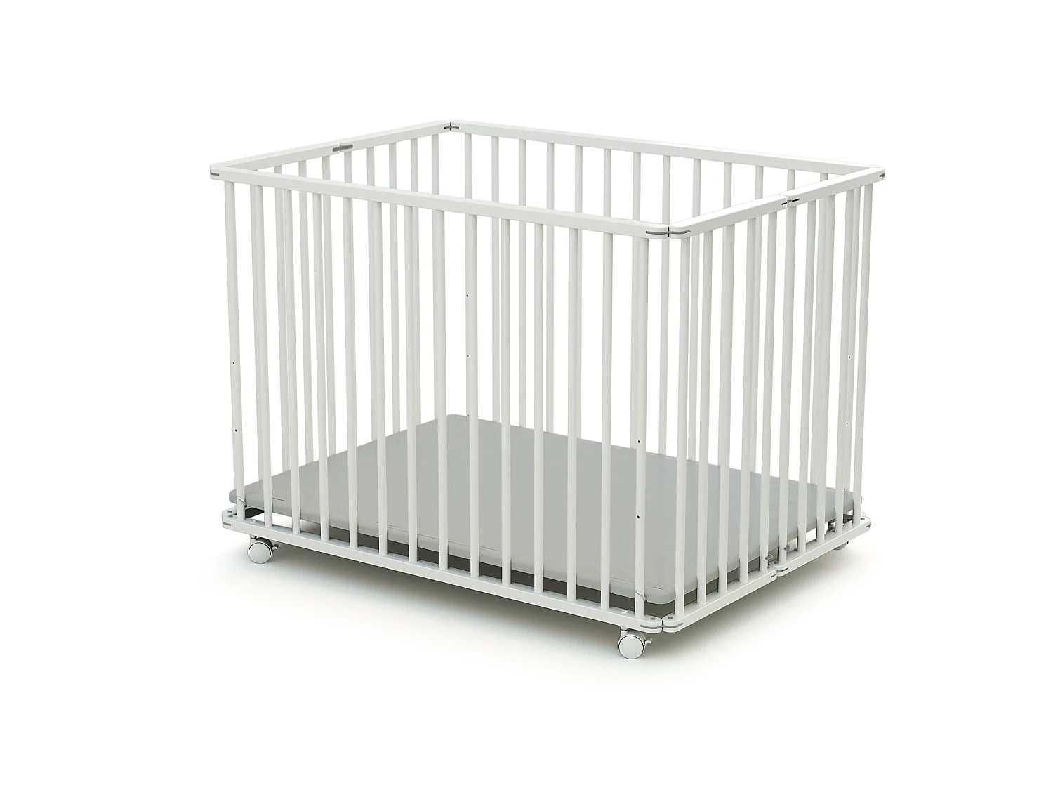 Parque infantil plegable madera - Blanco - 70 x 100 cm