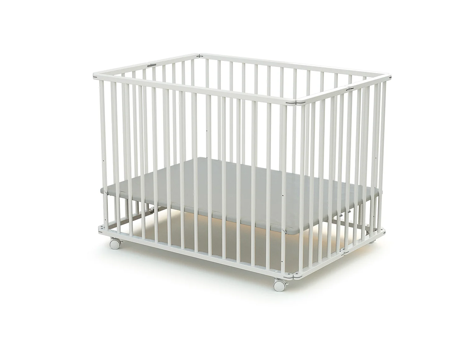 Parque infantil plegable madera - Blanco - 70 x 100 cm