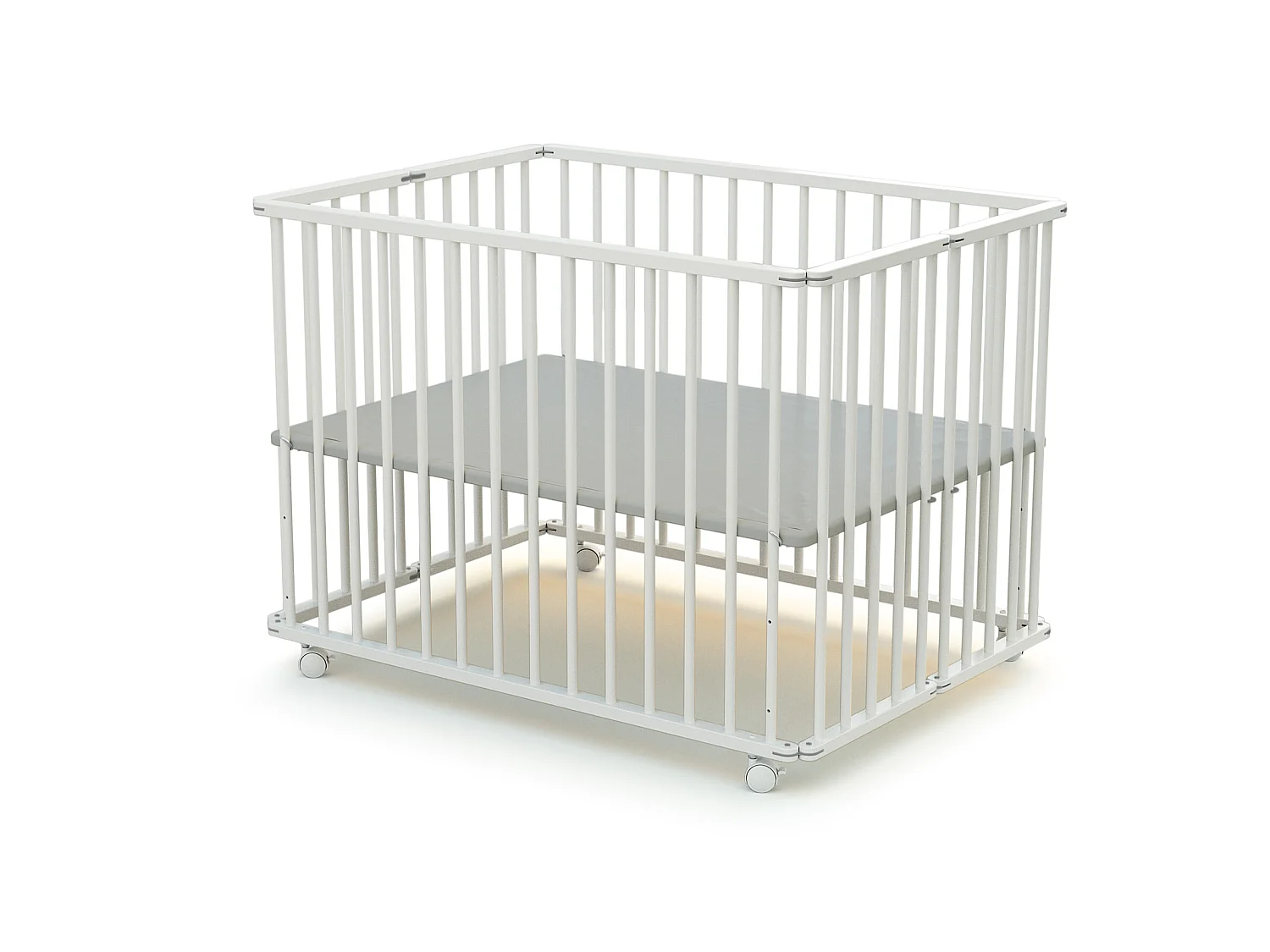 Parque infantil plegable madera - Blanco - 70 x 100 cm