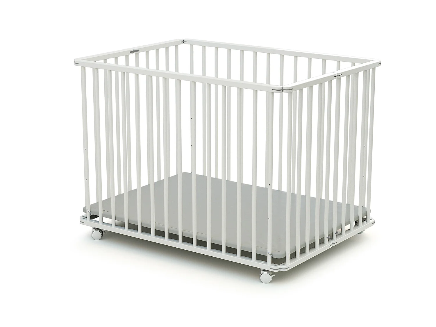 Houten opvouwbare kinderbox in hout Wit 70 x 100 cm