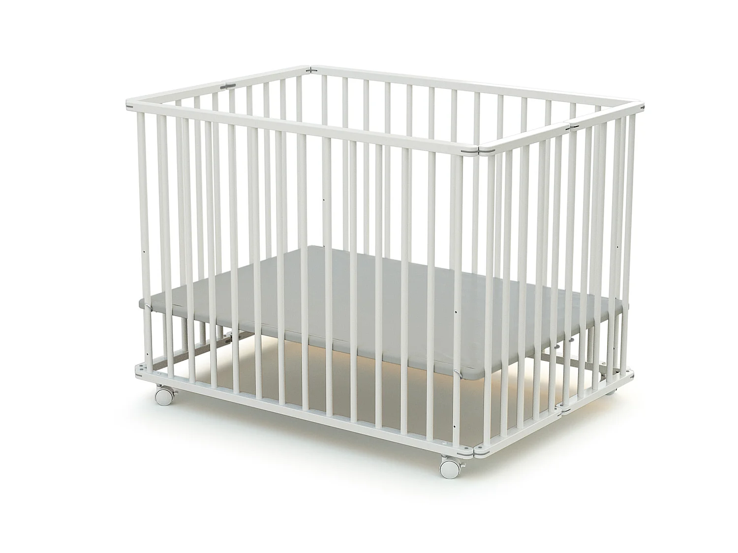 Houten opvouwbare kinderbox in hout Wit 70 x 100 cm