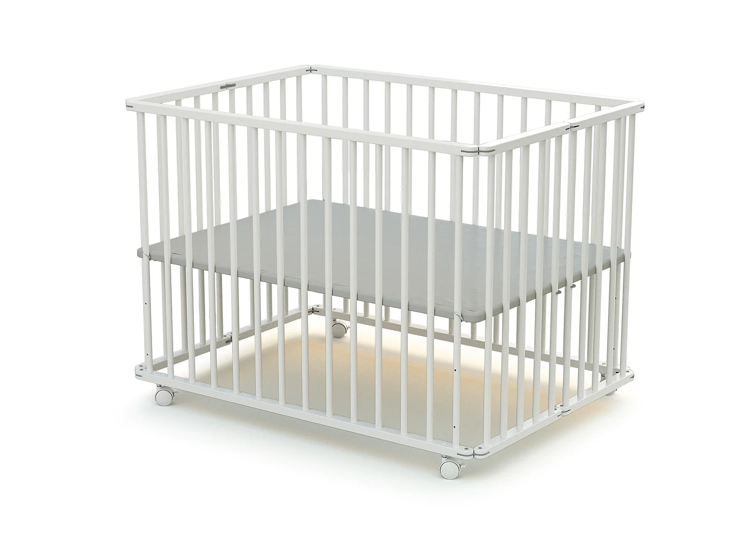 Houten opvouwbare kinderbox in hout Wit 70 x 100 cm