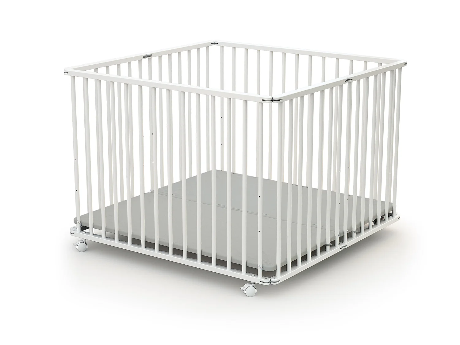 Houten opvouwbare kinderbox in hout Wit 100 x 100 cm