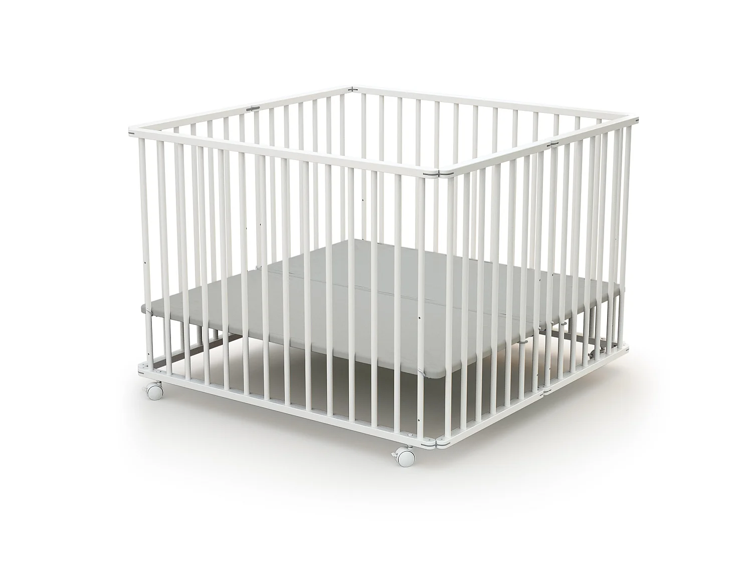 Houten opvouwbare kinderbox in hout Wit 100 x 100 cm