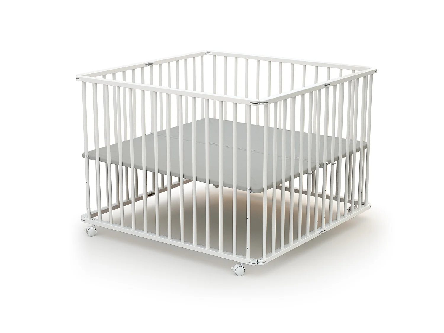 Houten opvouwbare kinderbox in hout Wit 100 x 100 cm