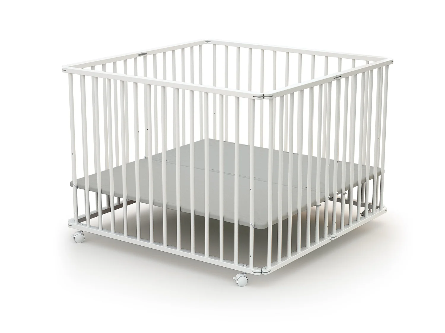 Box bambini pieghevole legno - Bianco - 100 x 100 cm