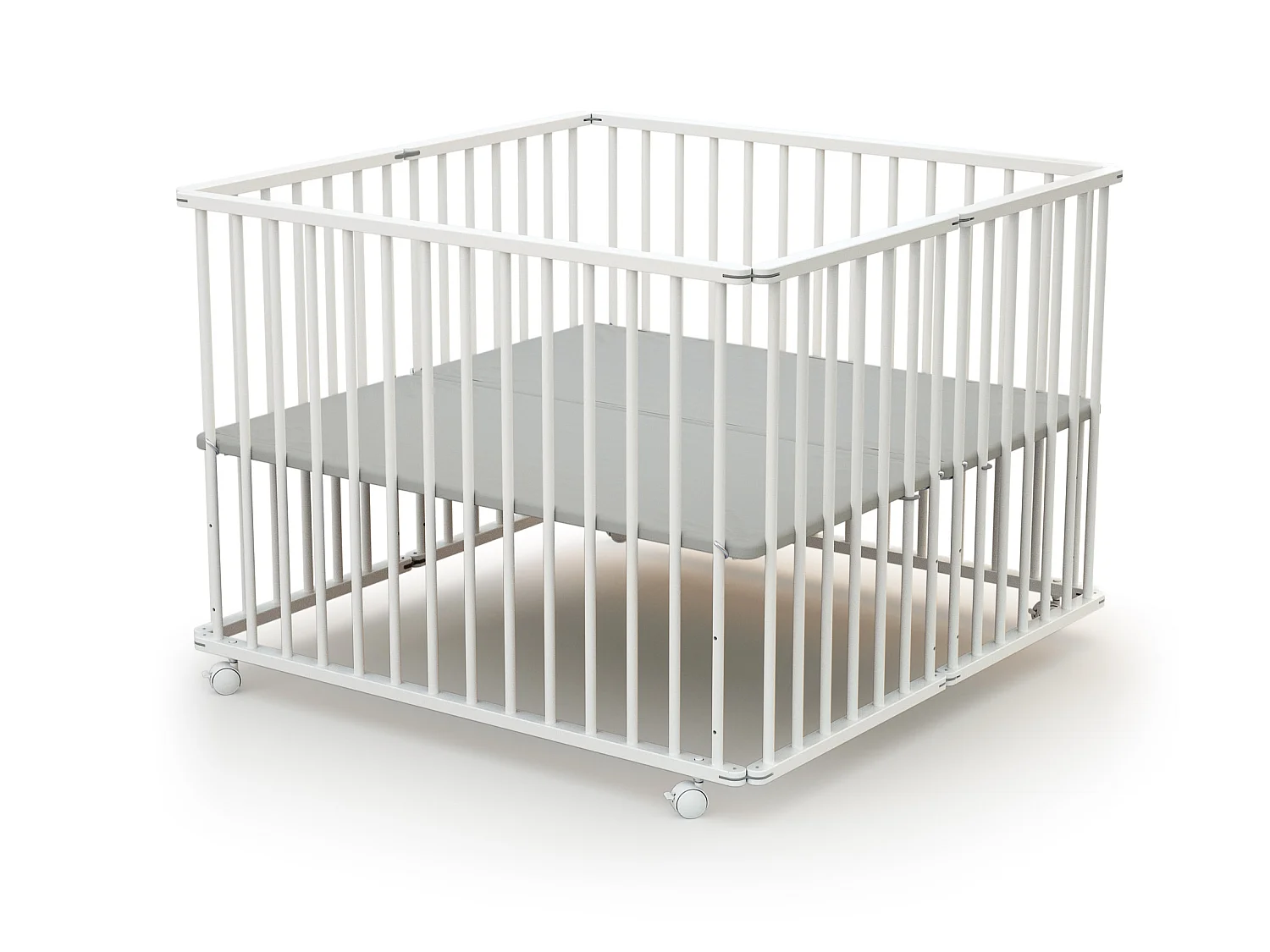 Box bambini pieghevole legno - Bianco - 100 x 100 cm