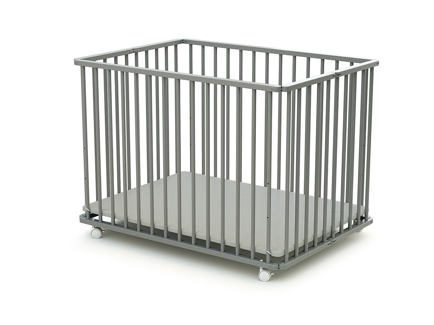 Parque infantil plegable en madera Gris 70 x 100 cm