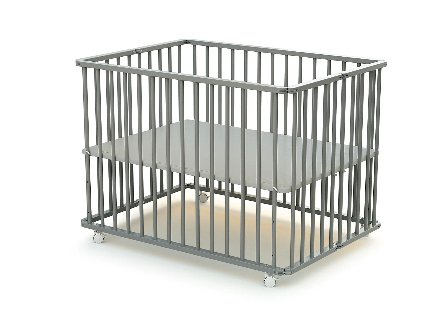 Parque infantil plegable en madera Gris 70 x 100 cm