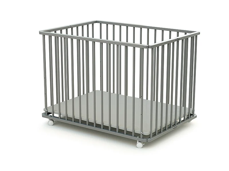 Parque infantil plegable en madera Gris 70 x 100 cm