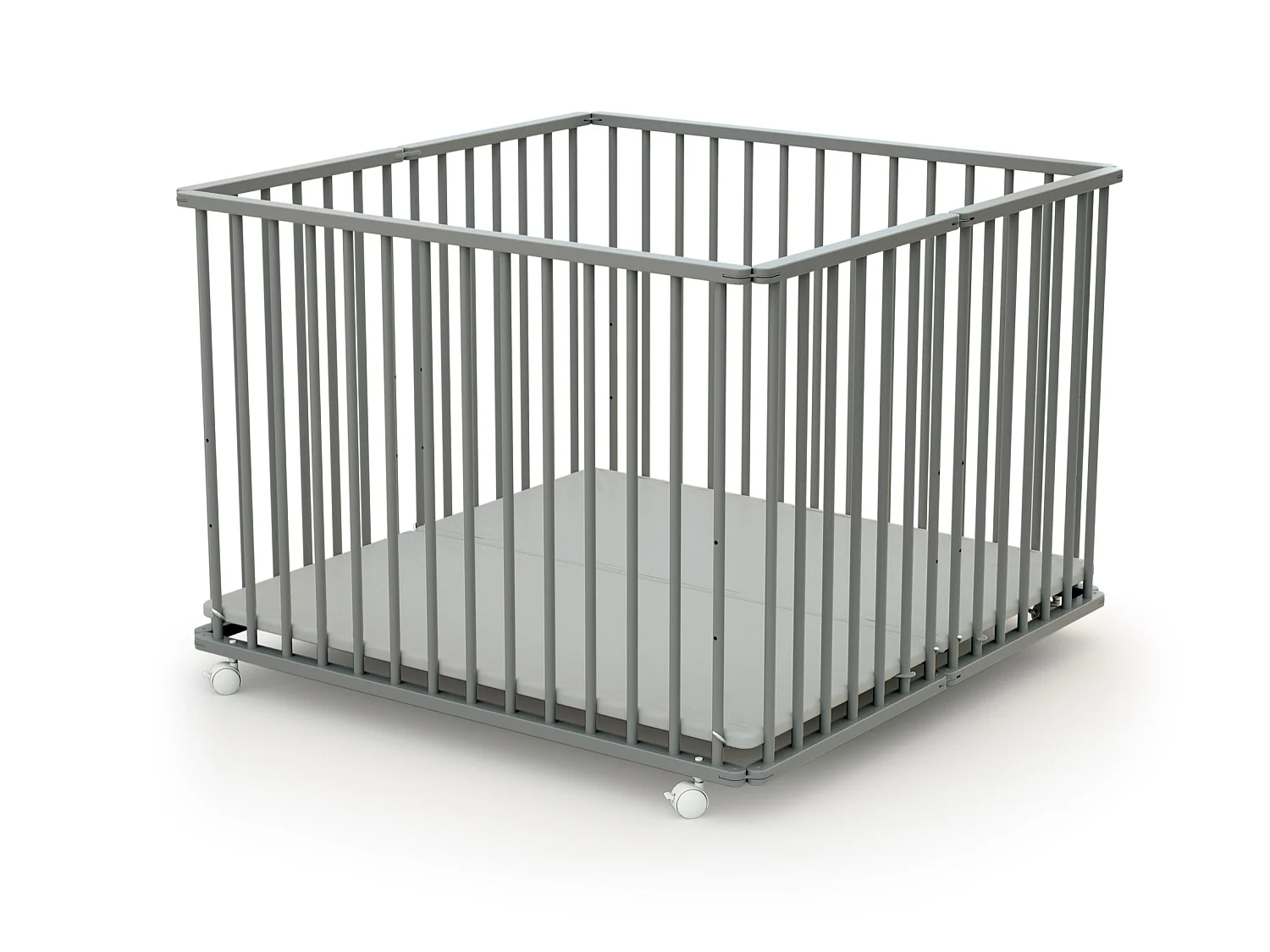 Box per bambini pieghevole in legno Grigio 100 x 100 cm