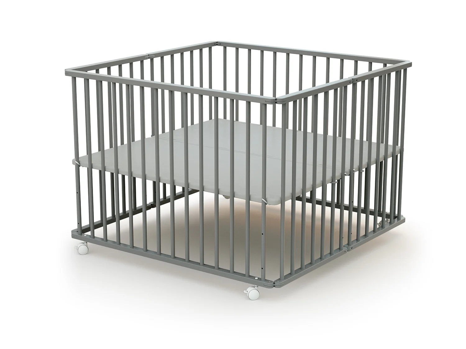 Box per bambini pieghevole in legno Grigio 100 x 100 cm