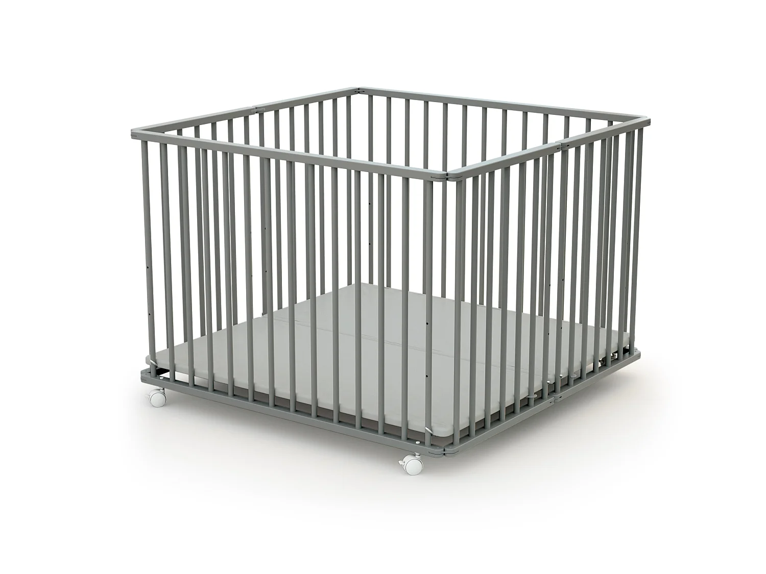 Box per bambini pieghevole in legno Grigio 100 x 100 cm