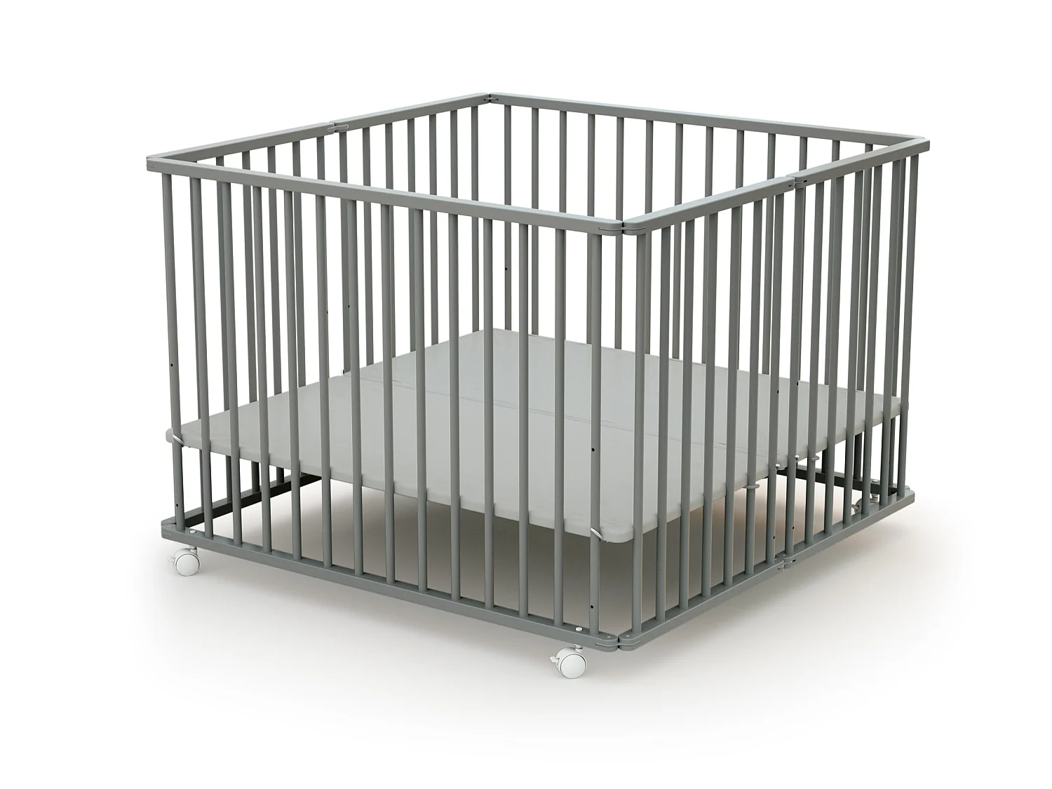 Parque infantil plegable en madera Gris 100 x 100 cm