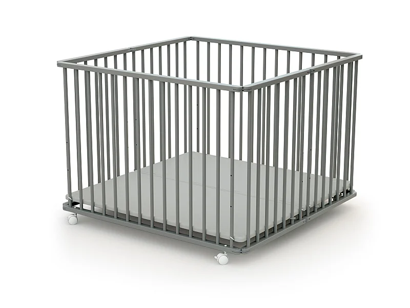 Box per bambini pieghevole in legno Grigio 100 x 100 cm