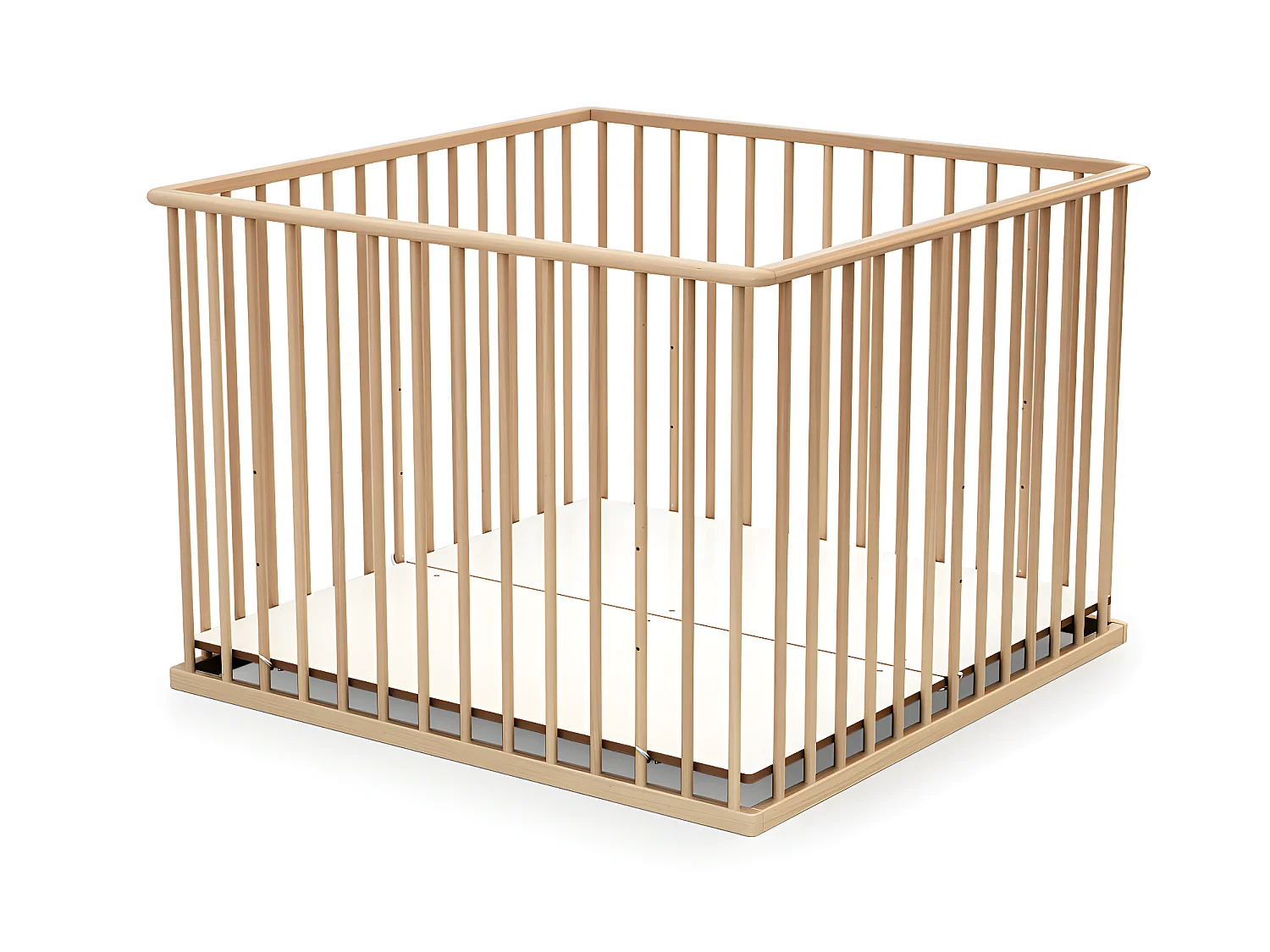 Parc bébé en bois Hêtre Verni 100 x 100 cm