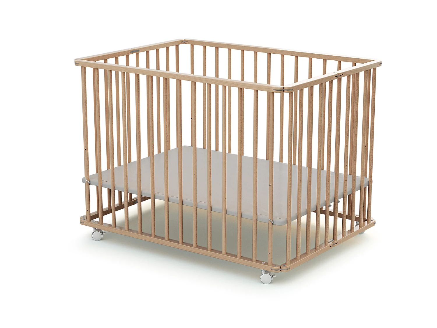 Parc bébé pliant en bois Hêtre Verni 70 x 100 cm
