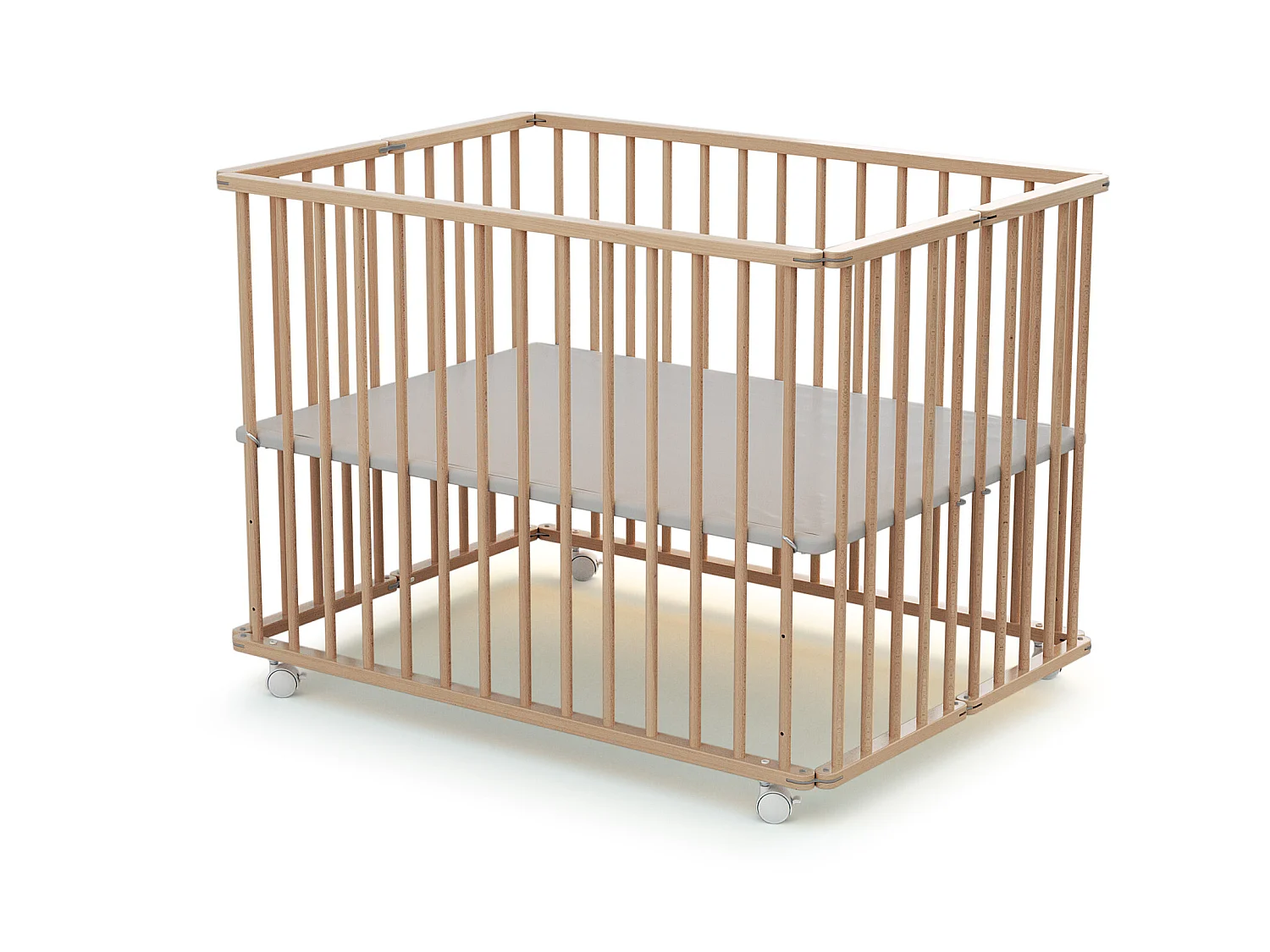 Parc bébé pliant en bois Hêtre Verni 70 x 100 cm