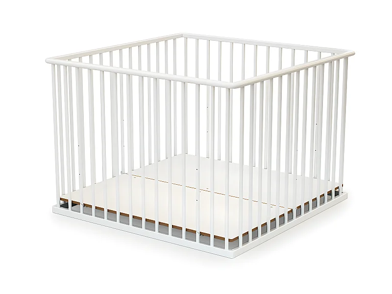 Parc bébé en bois Blanc 100 x 100 cm