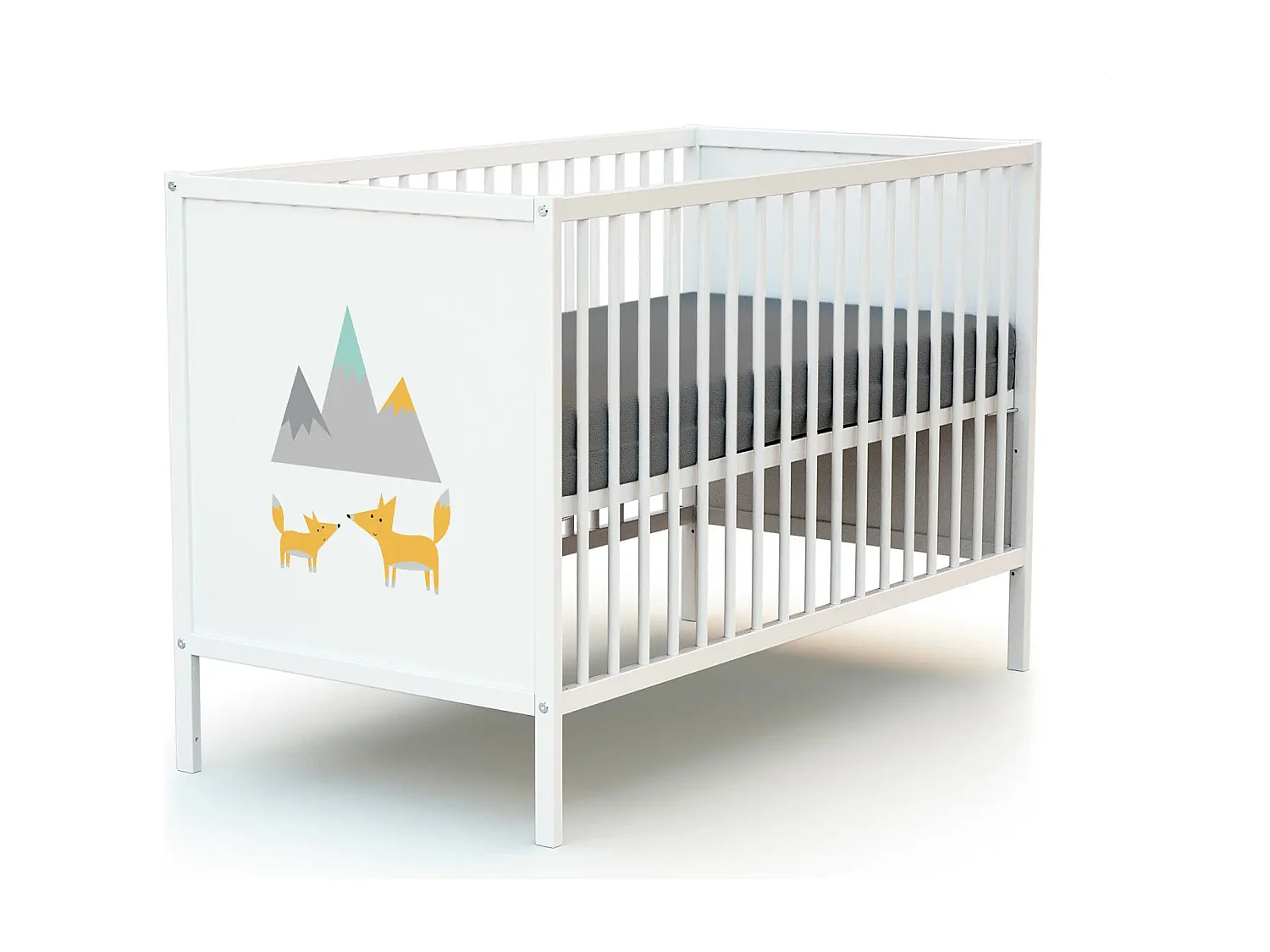 Babykamerbed en luiertafel Renard in hout Wit ALBA