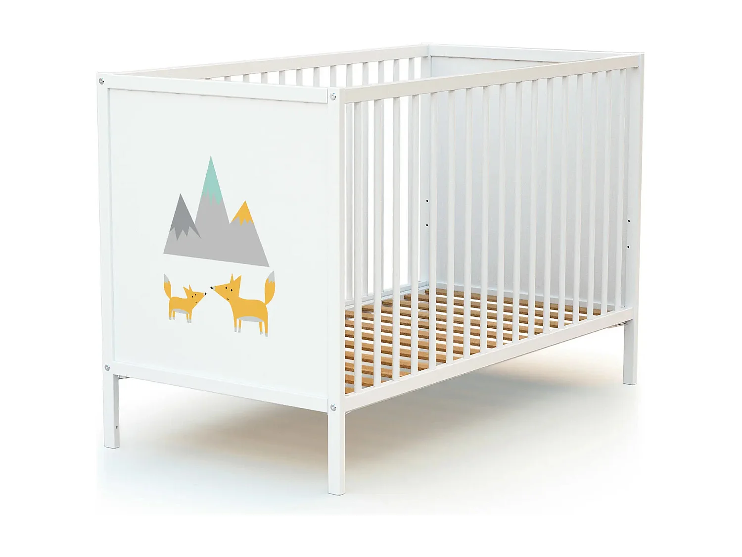 Babykamerbed en luiertafel Renard in hout Wit ALBA