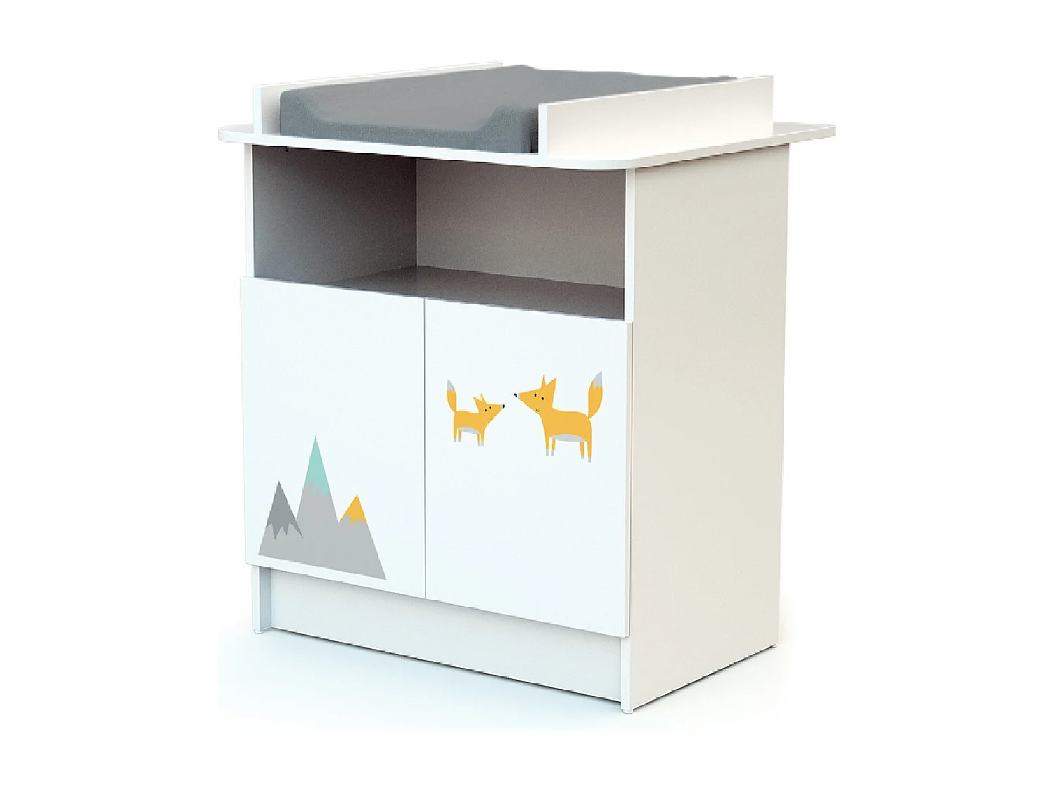 Babykamerbed en luiertafel Renard in hout Wit ALBA