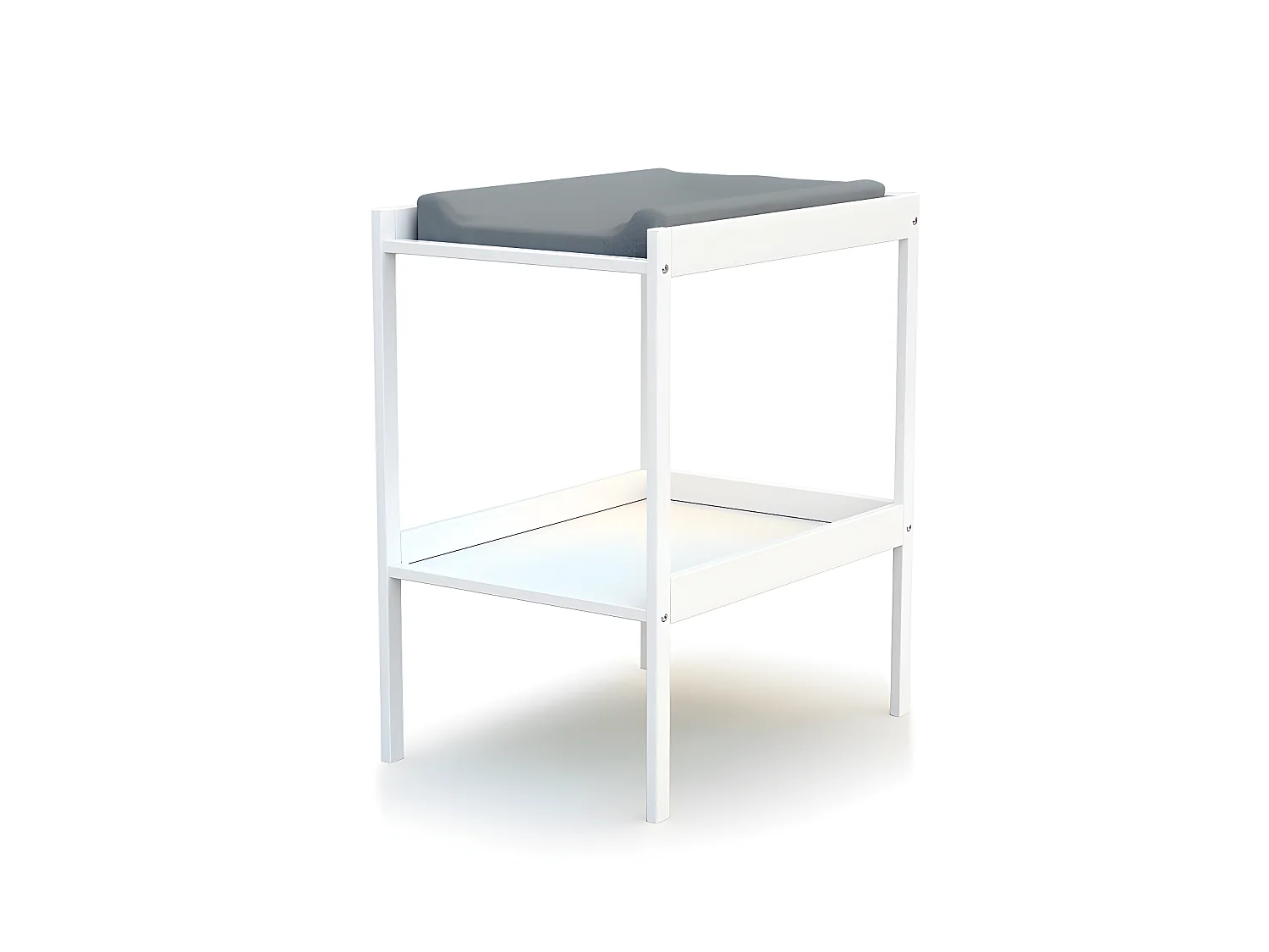 Babyzimmer Bett und Wickeltisch Holz Weiß 60 x 120