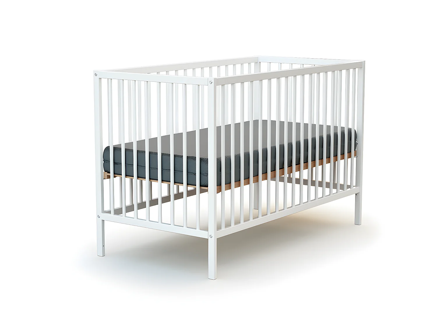 Babykamerbed en luiertafel in hout Wit