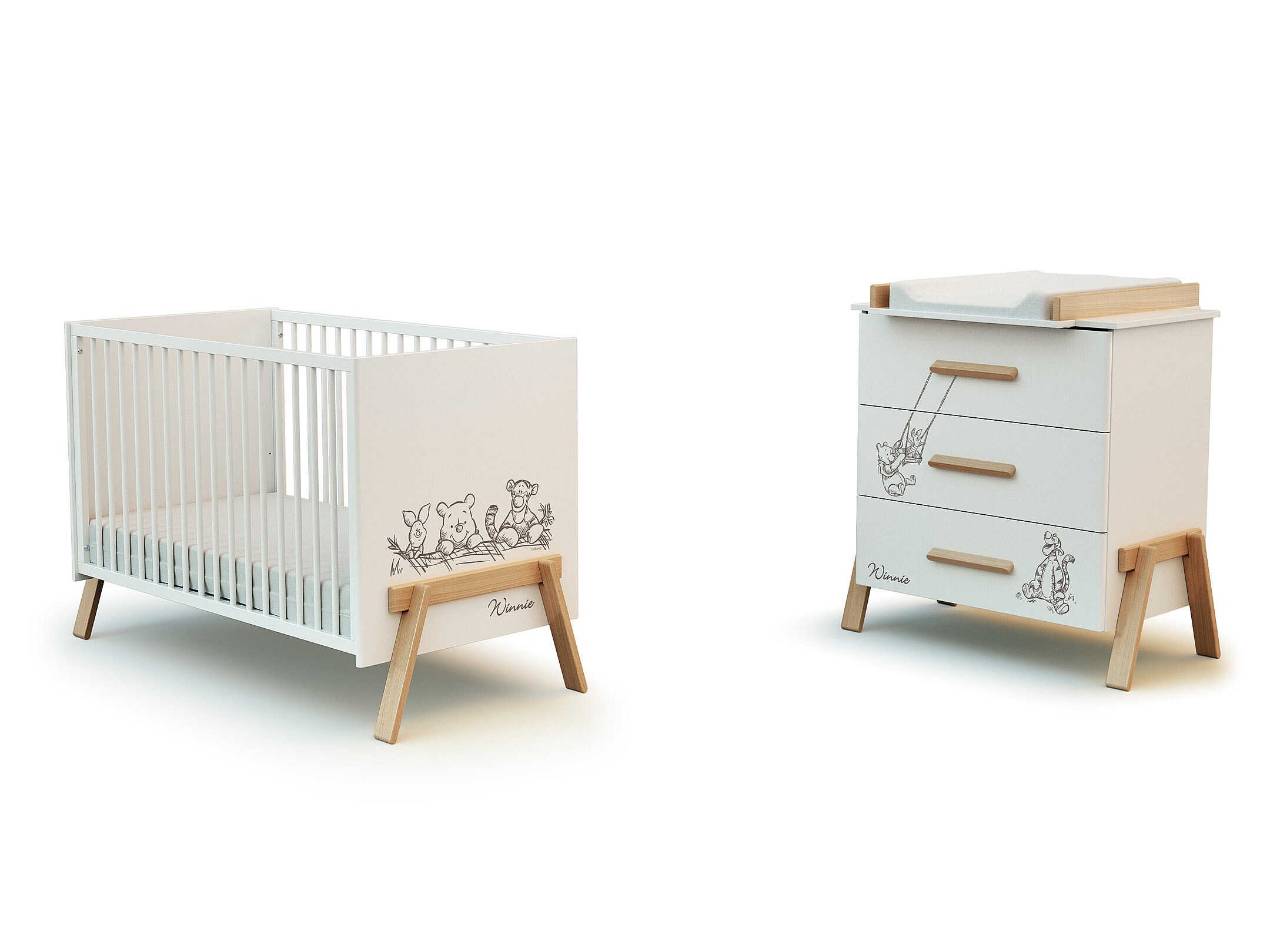 Comò per camera da letto con rack, specchio e 5 cassetti in