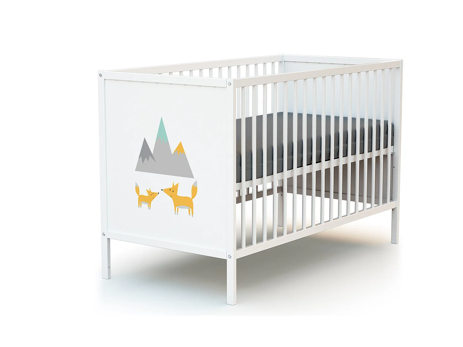 Babykamerbed en luiertafel Renard in hout Wit ALBA