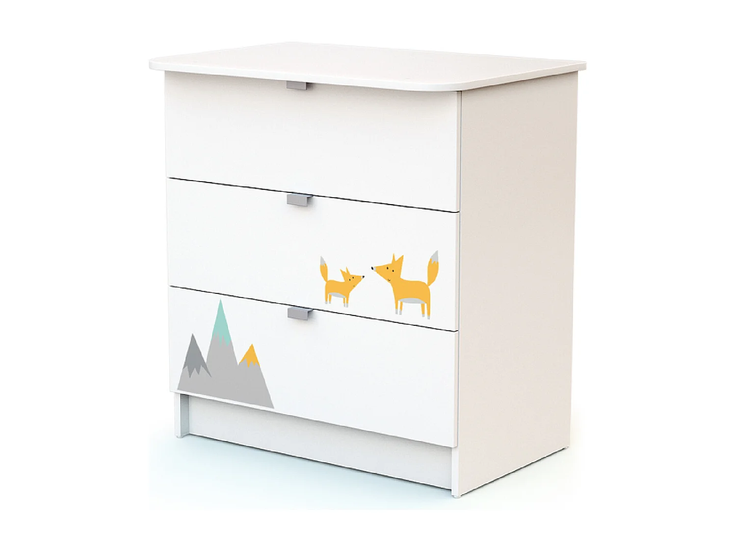 Babykamerbed en luiertafel Renard in hout Wit ALBA