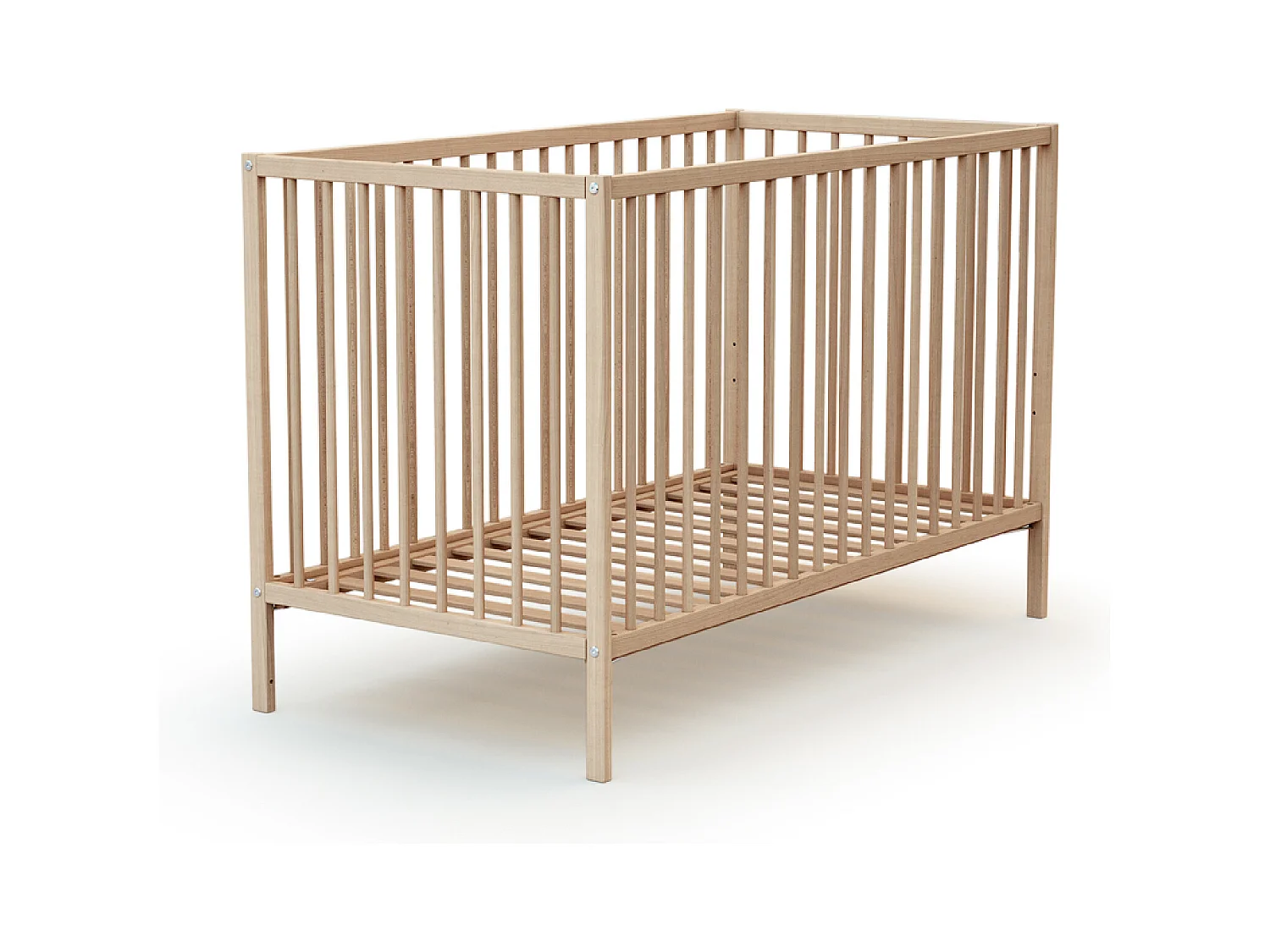 Babykamerbed en luiertafel in hout Beuken onbewerkt