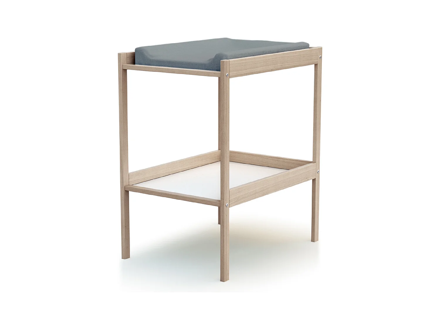 Babykamerbed en luiertafel in hout Beuken onbewerkt