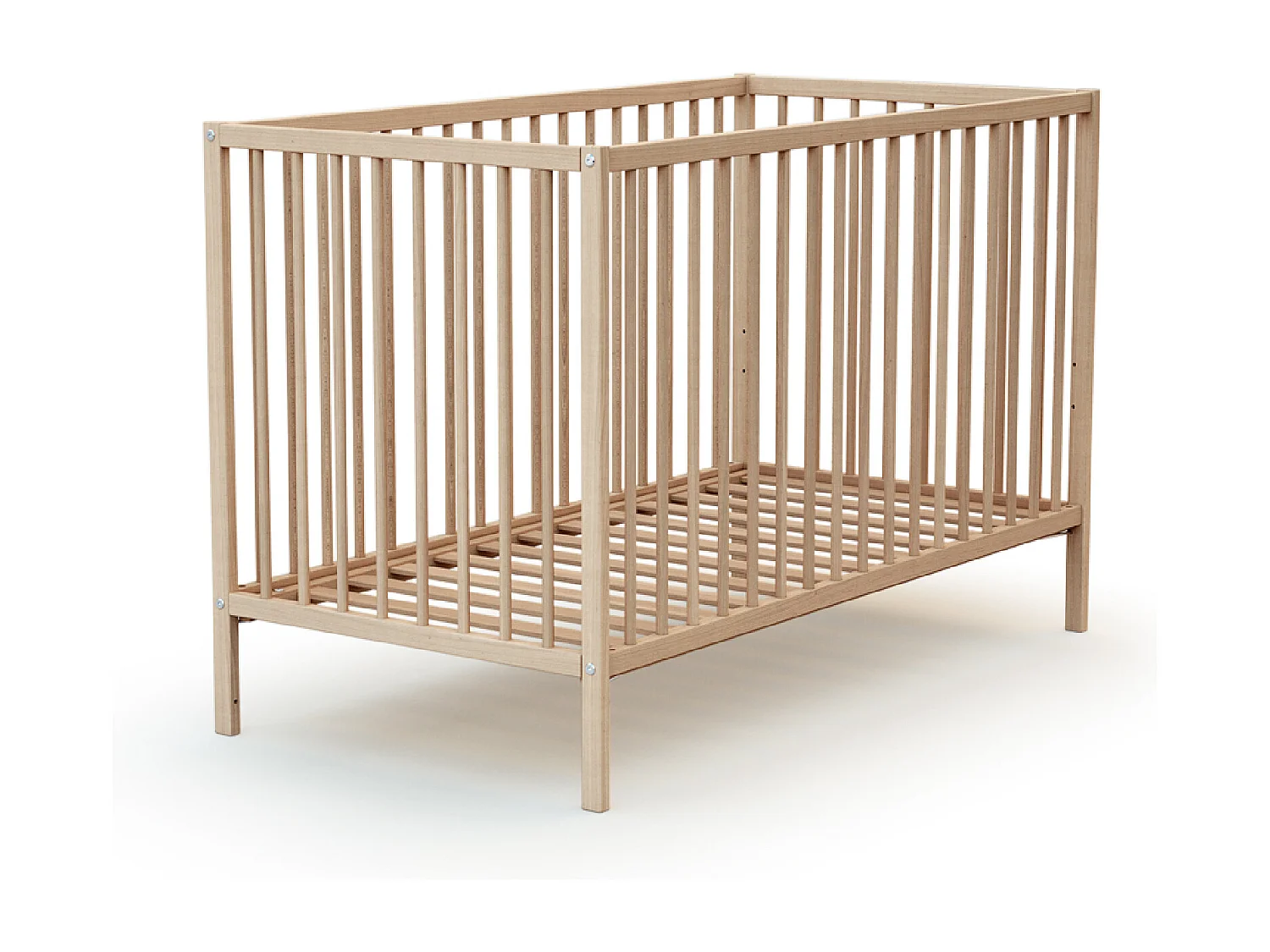 Cama de bebé e muda-fraldas de madeira Faia em bruto