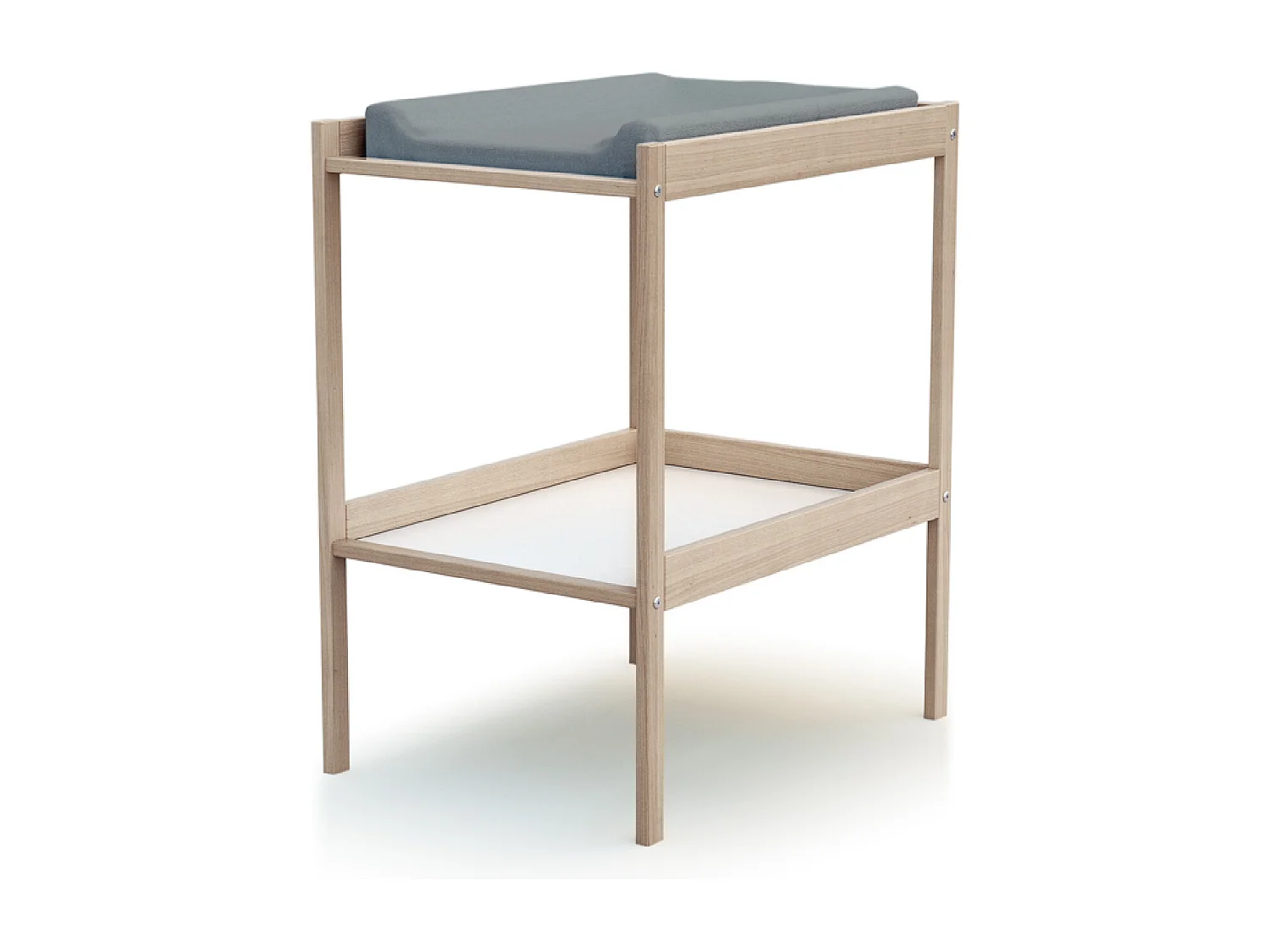 Cama de bebé e muda-fraldas de madeira Faia em bruto