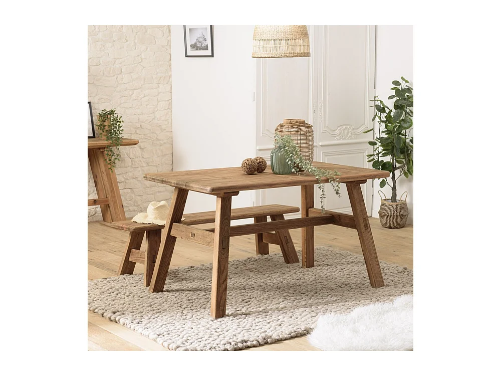 SANDY - Table à manger 140x75cm bois Pin recyclé